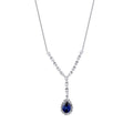 1,99 ct. Diamant Tropfen Saphir Halskette