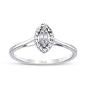0,06 ct. Diamant Tropfen Baguette Ring