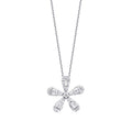 0,23 ct. Diamant Baguette Blumen Halskette