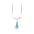 1,05 ct. Diamant Blauer Topas Halskette