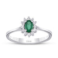 0.35 ct. Diamant Smaragd Ring