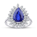 4.41 ct. Diamant Tropfen Saphir Ring