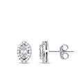 0.10 ct. Diamant Effekt Baguette Tropfen Ohrringe