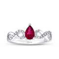 0.76 ct. Diamant Tropfen Rubin Ring