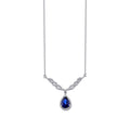 1.06 ct. Diamant Tropfen Saphir Halskette