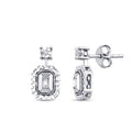 0.09 ct. Diamant Effekt Baguette Ohrringe