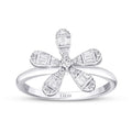 0.23 ct. Diamant Baguette Blumen Ring
