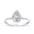 0.05 ct. Diamant Effekt Tropfen Baguette Ring