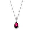 1.13 ct. Diamant Tropfen Rubin Halskette