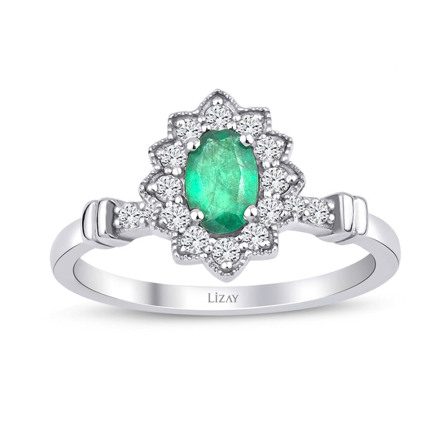 0,71 ct. Diamant Smaragd Ring