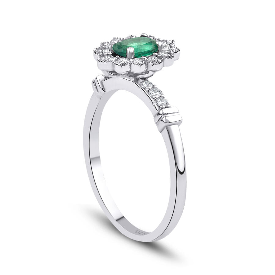 0,71 ct. Diamant Smaragd Ring