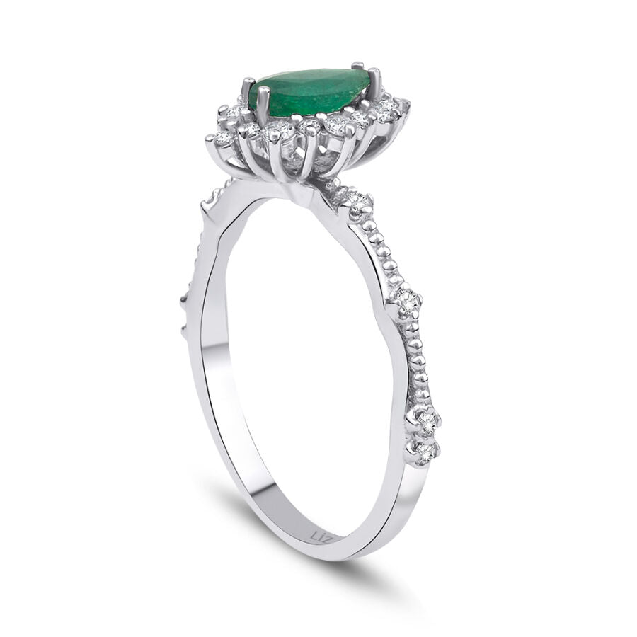 0,60 ct. Diamant Smaragd Ring