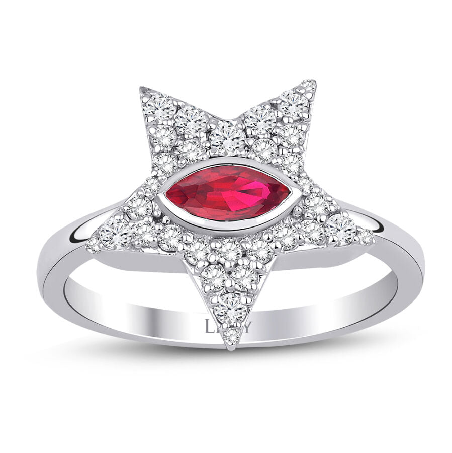 0.63 ct. Diamant Rubin Ring