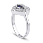 0,70 ct. Diamant Herz Saphir Ring