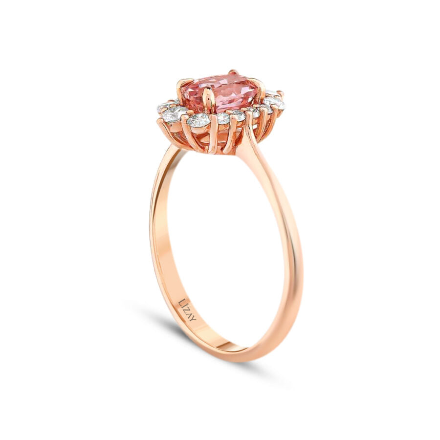 1,06 ct. Diamant Morganit Ring