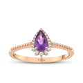 0,43 ct. Diamant Amethyst Ring