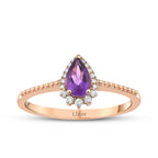 0,43 ct. Diamant Amethyst Ring
