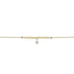 Baguette-Fußkettchen mit Blumen-Motiv aus Gold