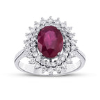 1.24 ct. Diamant Ovale Rubin Ring