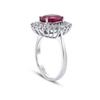 1,24 ct. Diamant Oval Rubin Ring