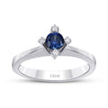 0,54 ct. Diamant Brillant Solitär Saphir Verlobungsring