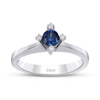 0,54 ct. Diamant Brillant Solitär Saphir Verlobungsring
