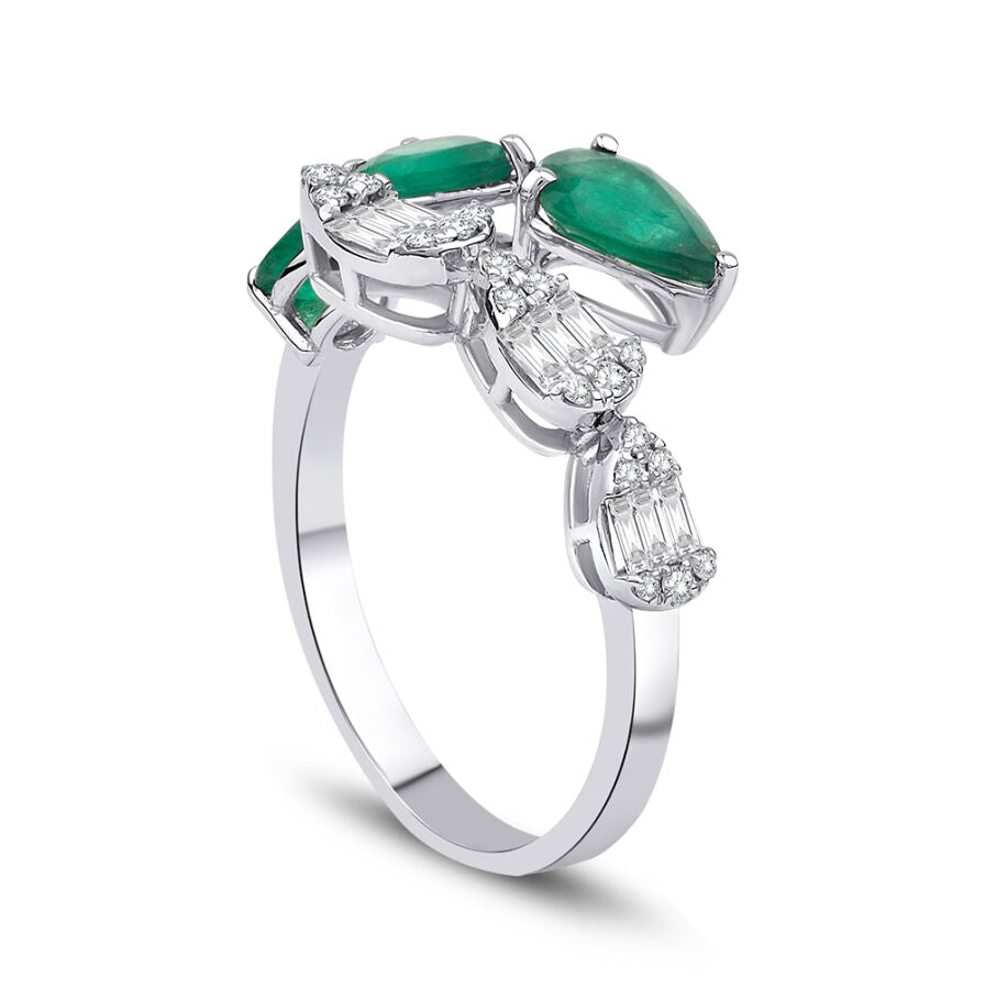 1,27 ct. Diamant Smaragd Ring