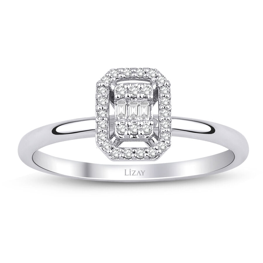 0,11 ct. Diamant Baguette Ring