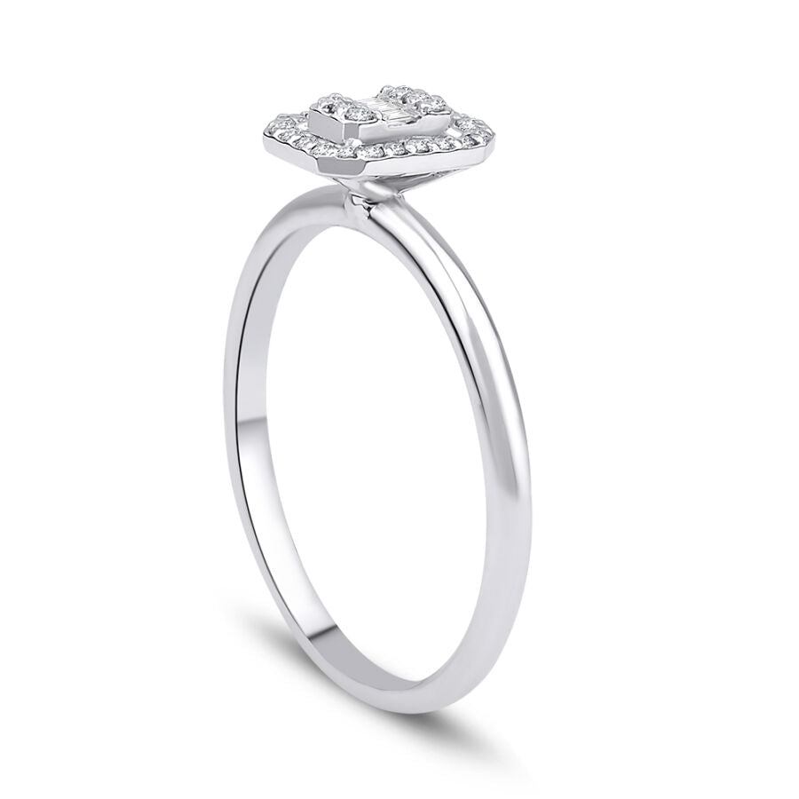 0,11 ct. Diamant Baguette Ring
