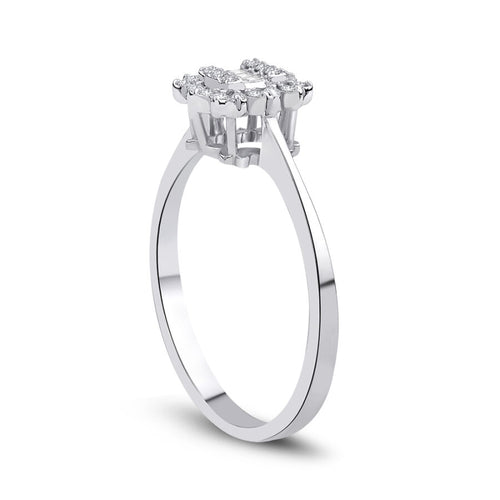 0,13 ct. Diamant Baguette Ring