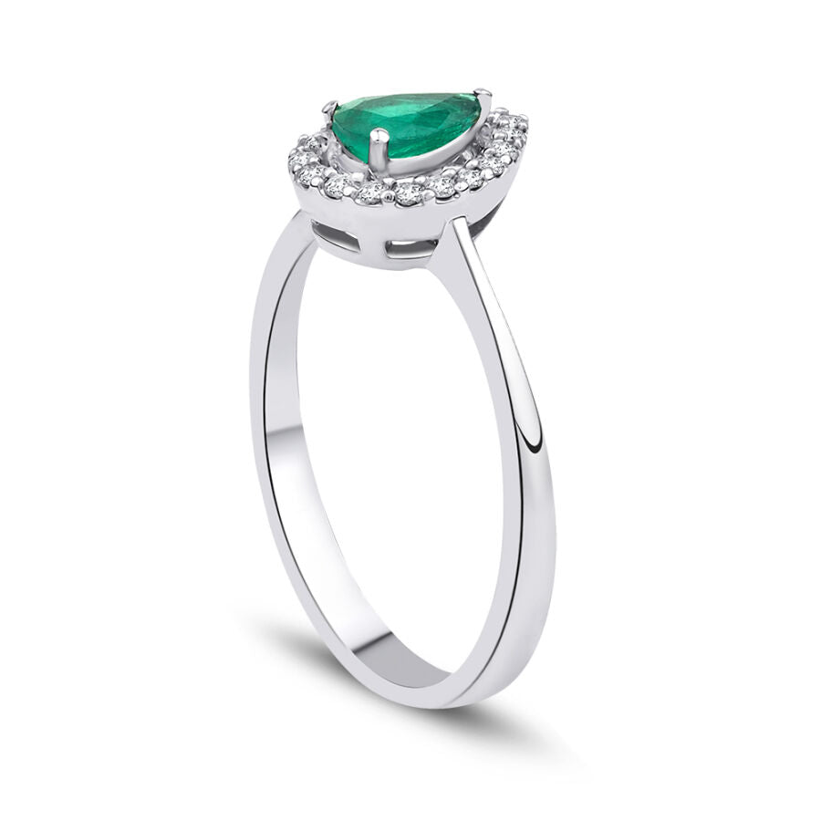0.47 ct. Diamant Smaragd Ring