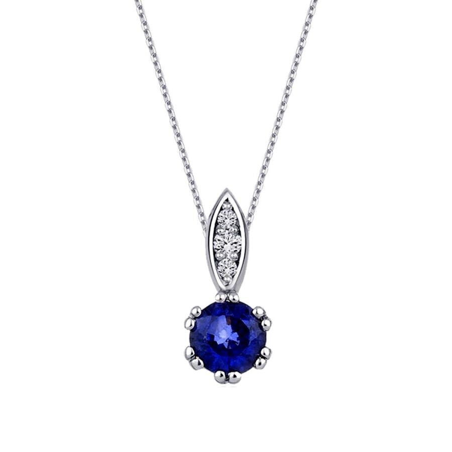 0.32 Karat Diamant Saphir Halskette