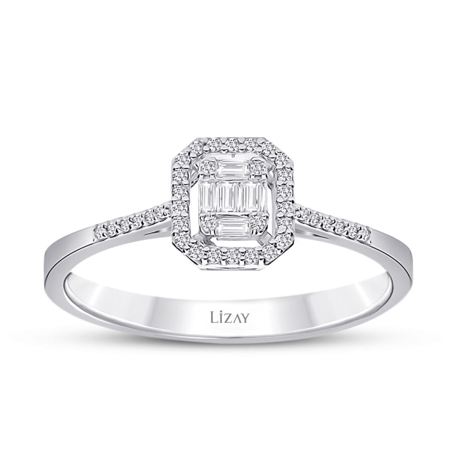 0.20 ct. Diamant Baguette Halb-Eternity Ring