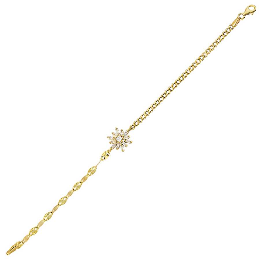 Gold Baguette Blumen Armband