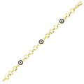 Kettenarmband mit dreifachem Bösen Auge aus Gold