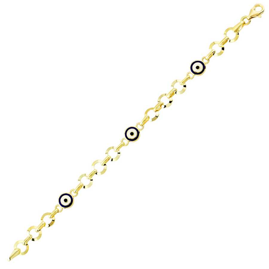Gold Dreifaches Böses Auge Ketten Armband