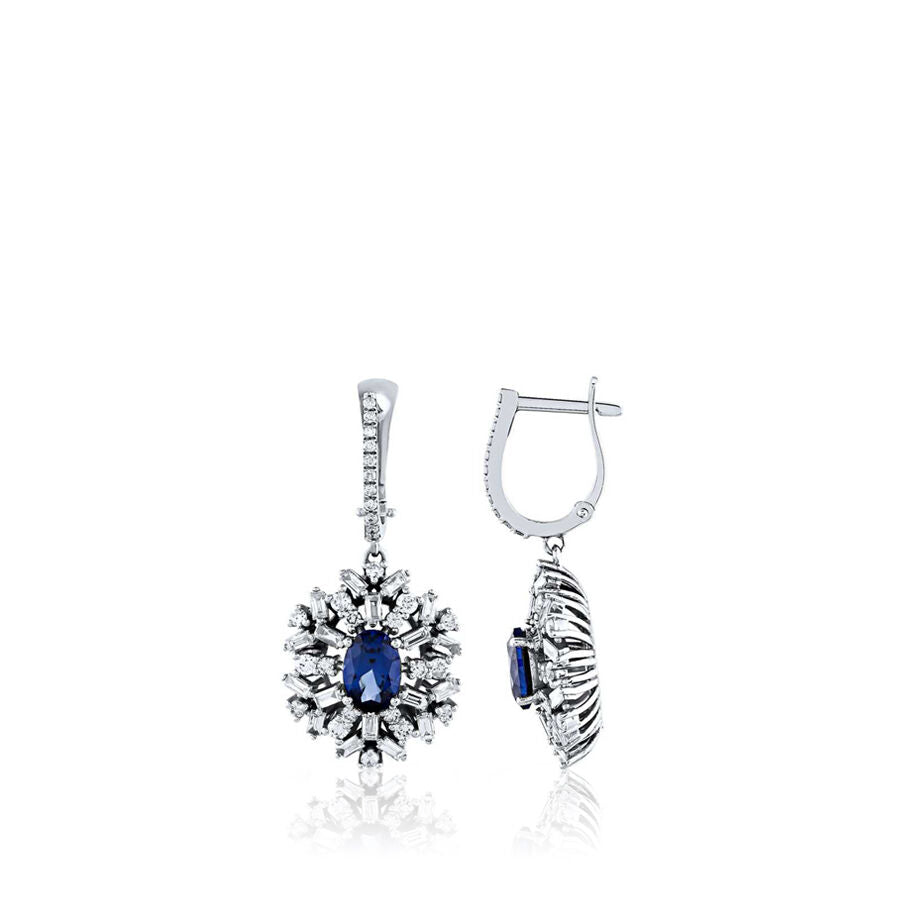 3.66 ct. Diamant Saphir Ohrringe