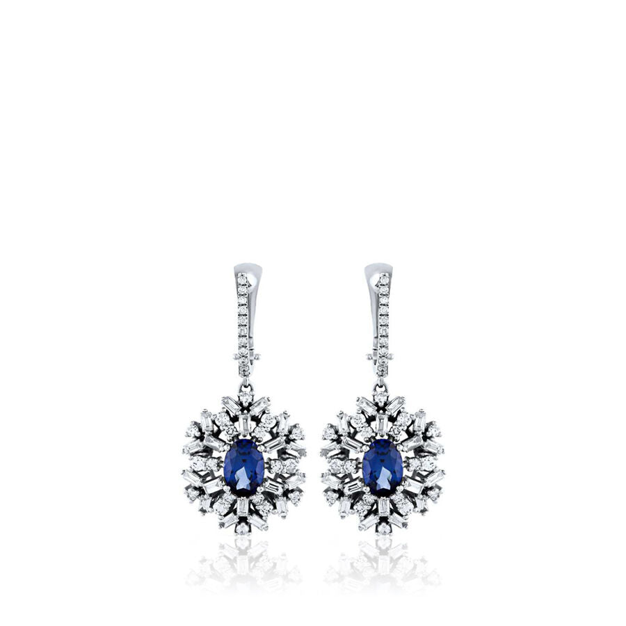 3.66 ct. Diamant Saphir Ohrringe