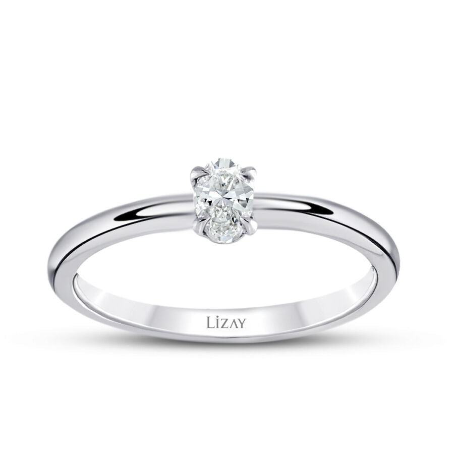 0,20 ct. Diamant Oval Solitär Verlobungsring
