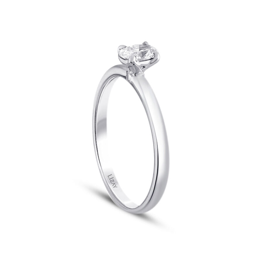 0,20 ct. Diamant Oval Solitär Verlobungsring