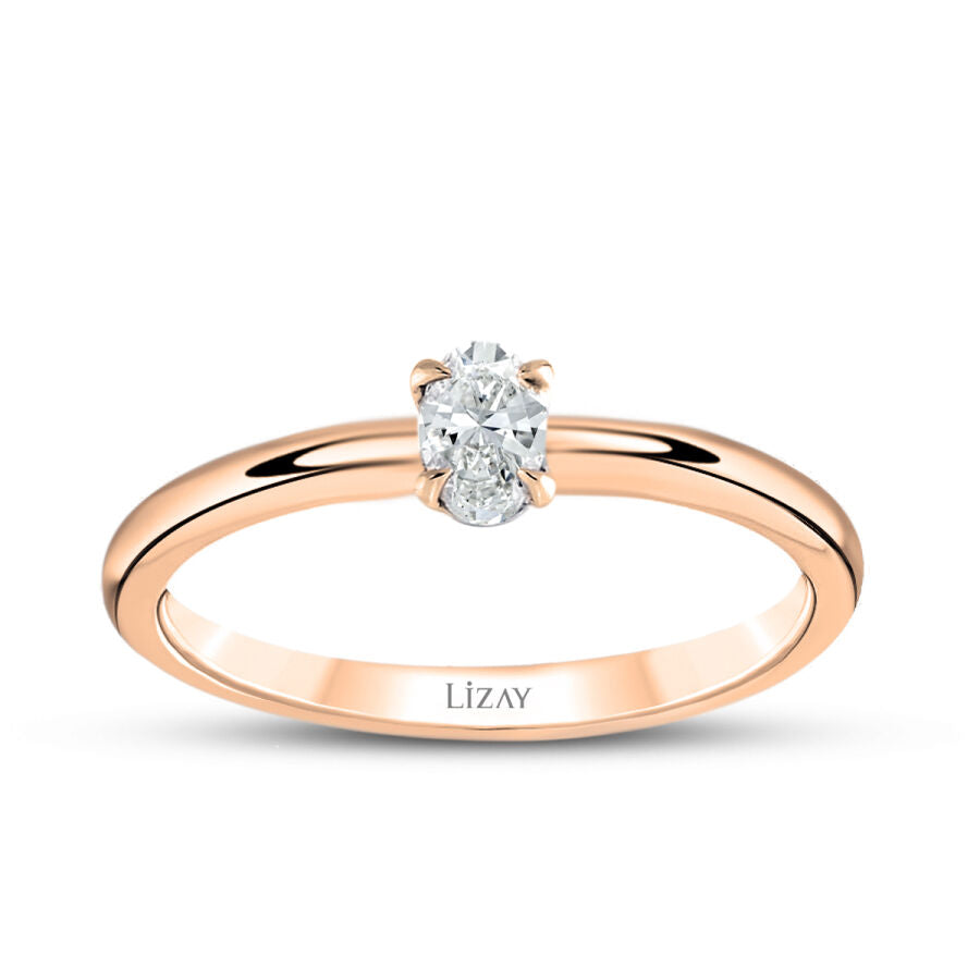 0,20 ct. Diamant Oval Solitär Verlobungsring