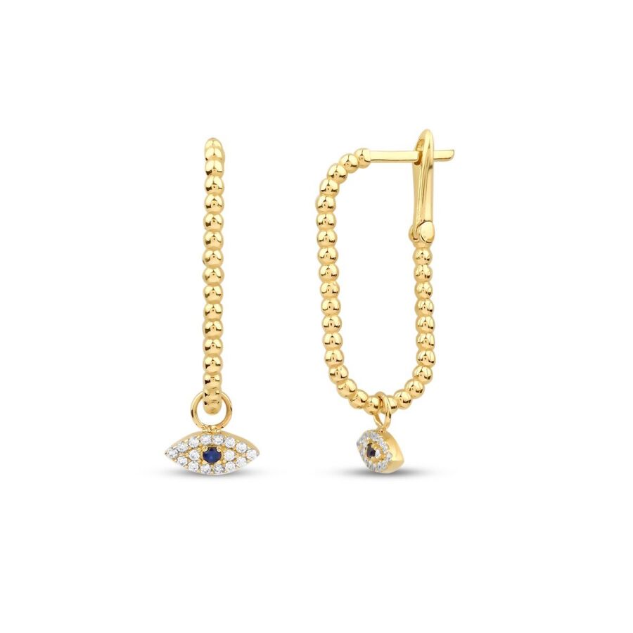 Ohrringe mit blauem Auge aus Gold