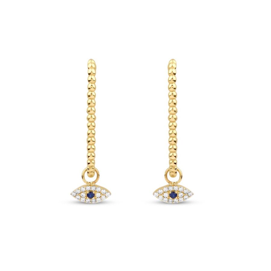 Ohrringe mit blauem Auge aus Gold