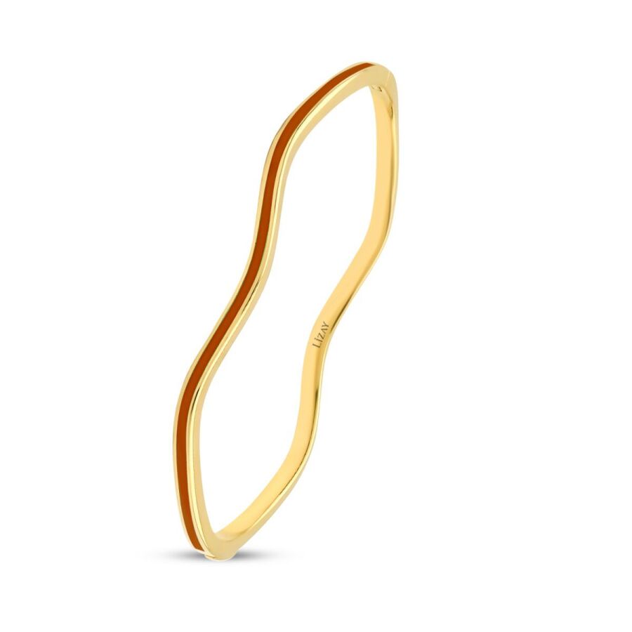 Roter Emaille-Armreif aus Gold