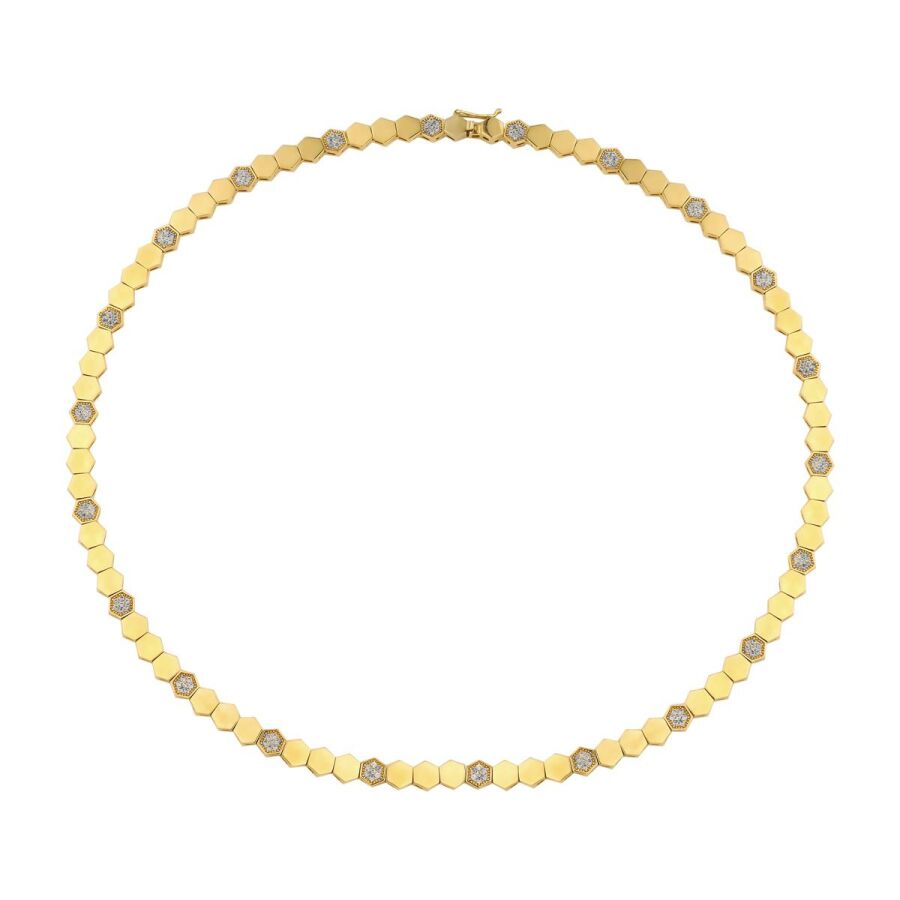 Waben-Halskette aus Gold