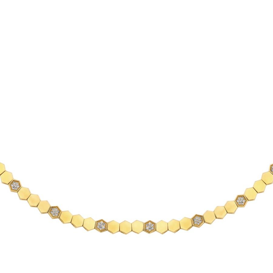 Waben-Halskette aus Gold