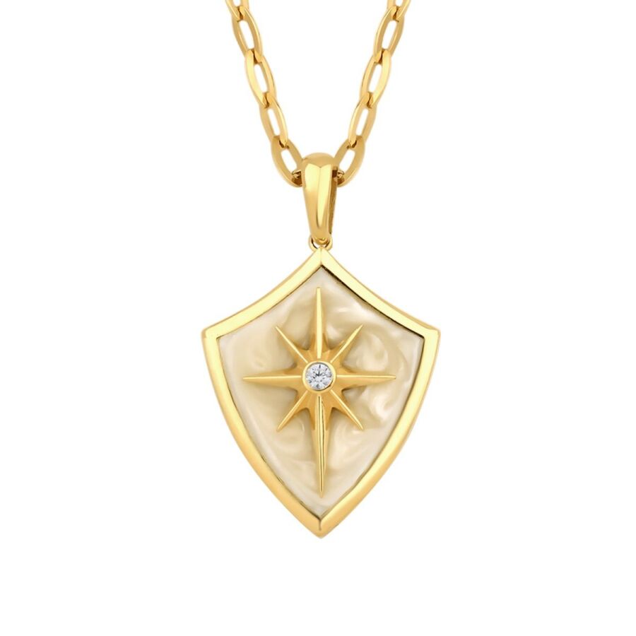 Nordstern-Emaille-Halskette aus Gold