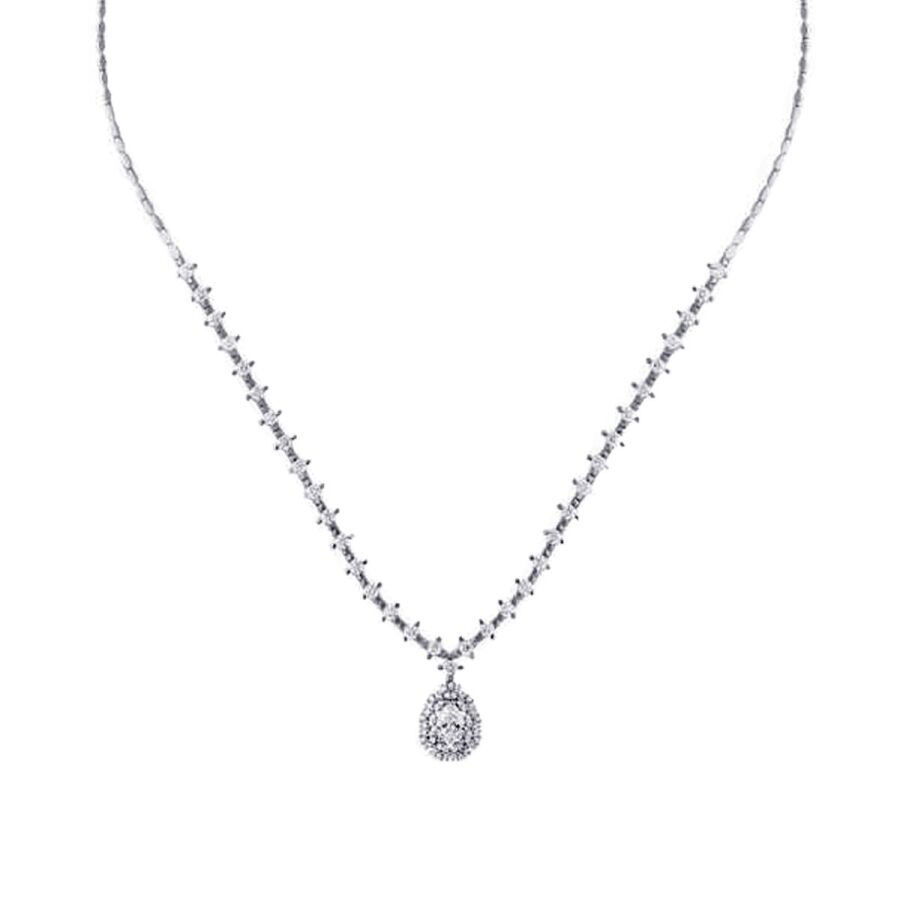 Design-Collier mit Reihensteinen aus Gold