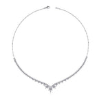 Tennis-Halskette mit Blumenmotiv aus Gold
