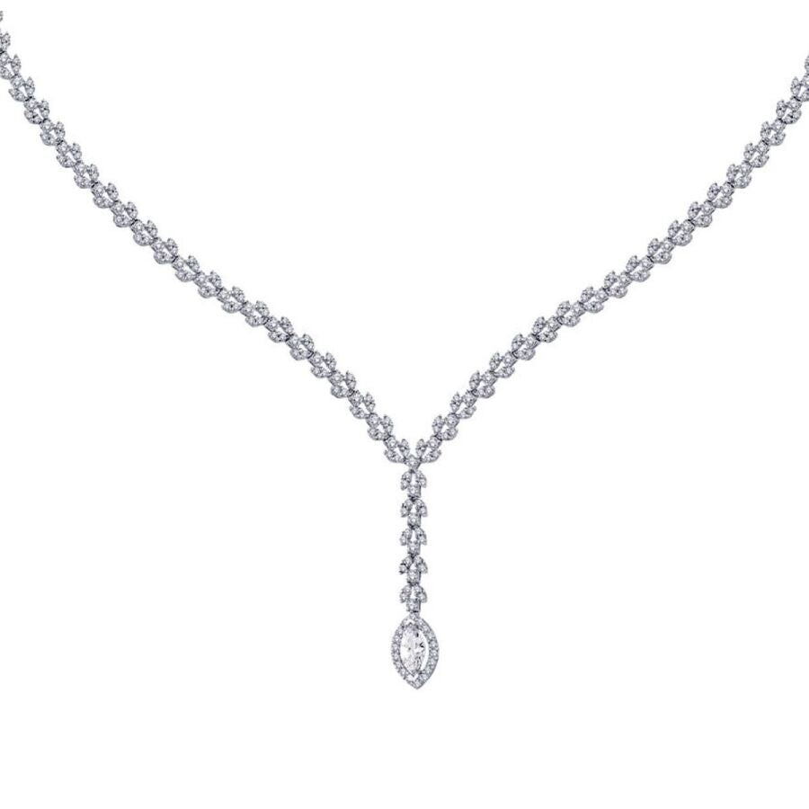 Marquise-Tennis-Collier aus Gold